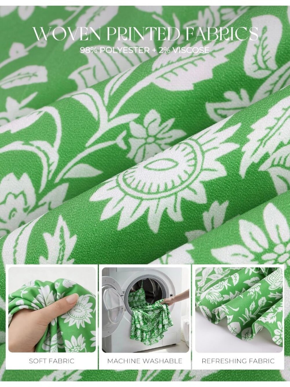 Women's Green And White Boho Floral Maxi Sundress Beach Dress With Pockets - Picture 6 of 6